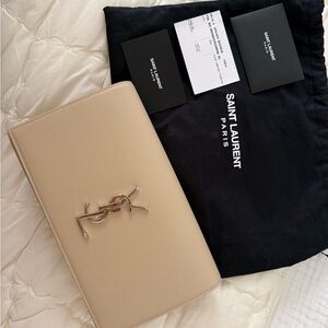 Saint Laurent Nude Leather Clutch
